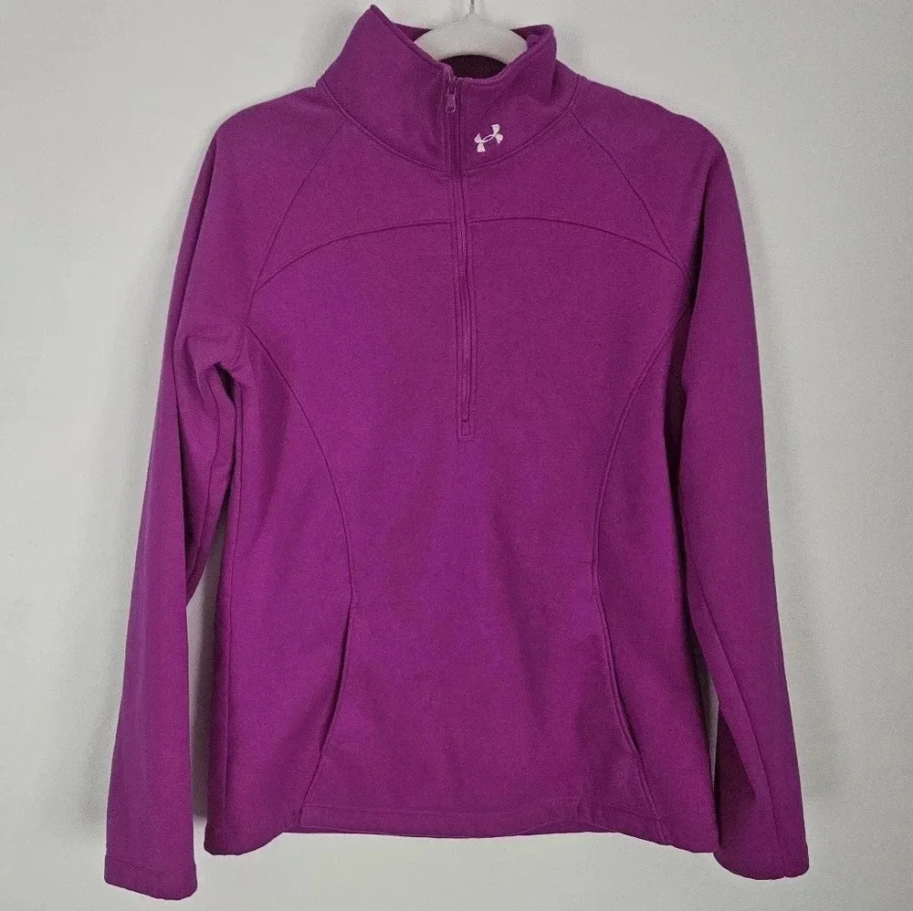 Under‎ Armour half zip fleece pullover jacket fuschia purple size small